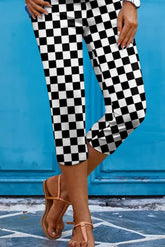 Checkered Skinny Capris Plaid OutfitFlow